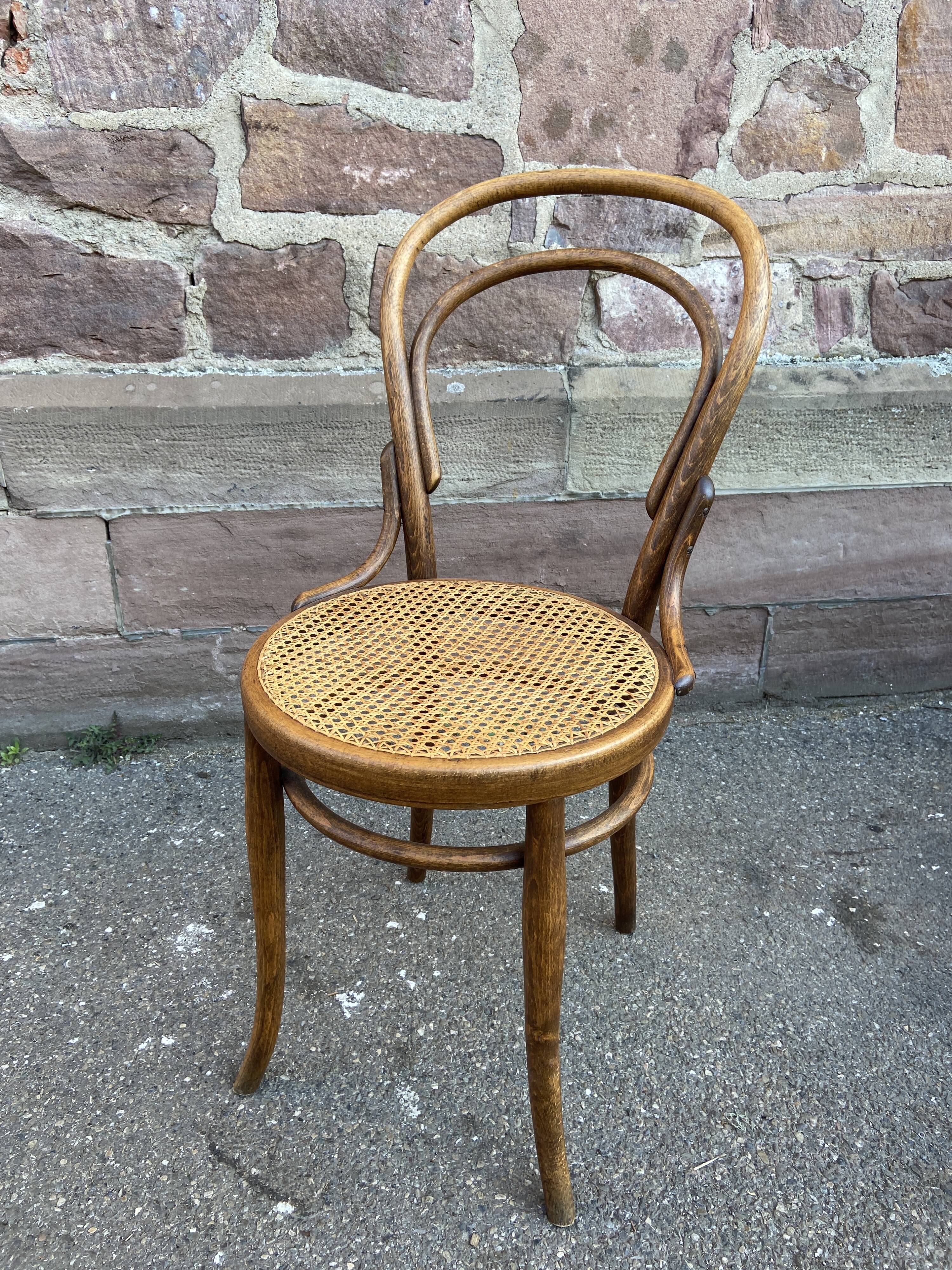 6 chairs bistro curved vintage wood