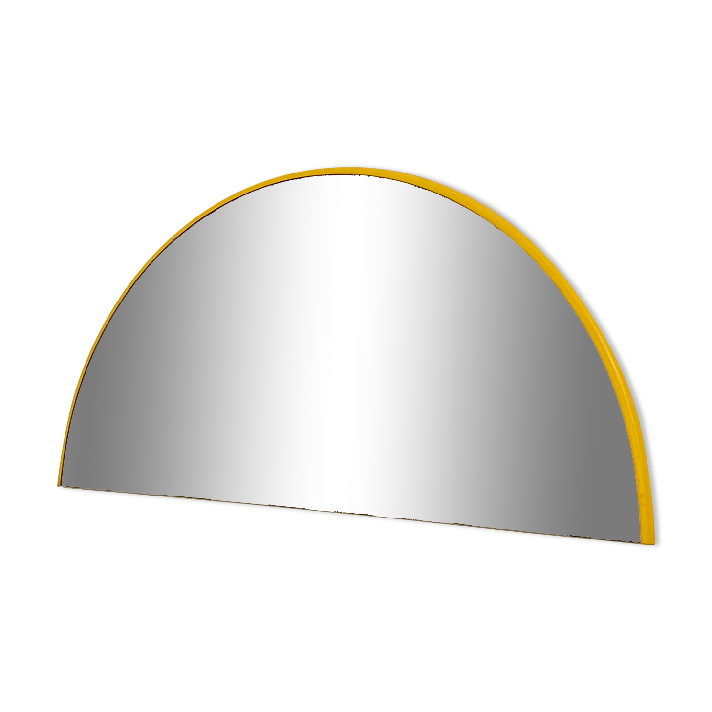 Miroir jaune demi-cercle, 1970s