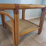 Pair of rattan bedside tables