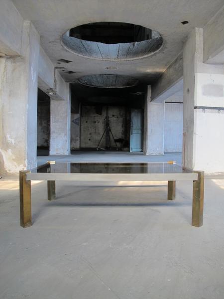 Brass and brushed steel table 1970