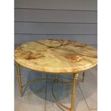 Round coffee table with marble tray