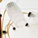 Lustre vintage en laiton et bois