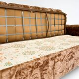 Canapé-lit vintage italien en velours, années 1970