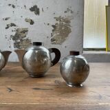 Art Deco pewter teapot set René Delavan