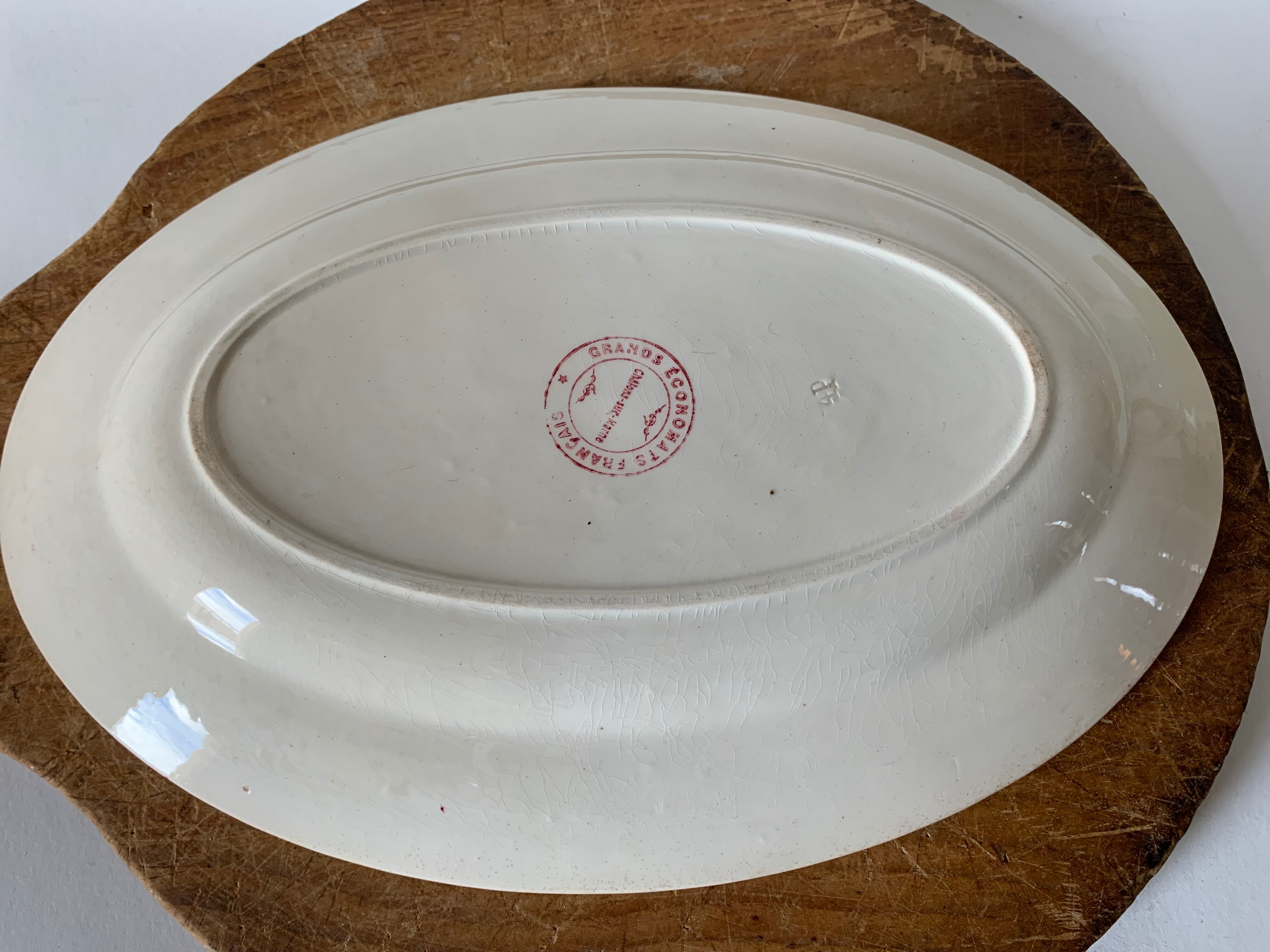 Oval dish in ancient earthenware
