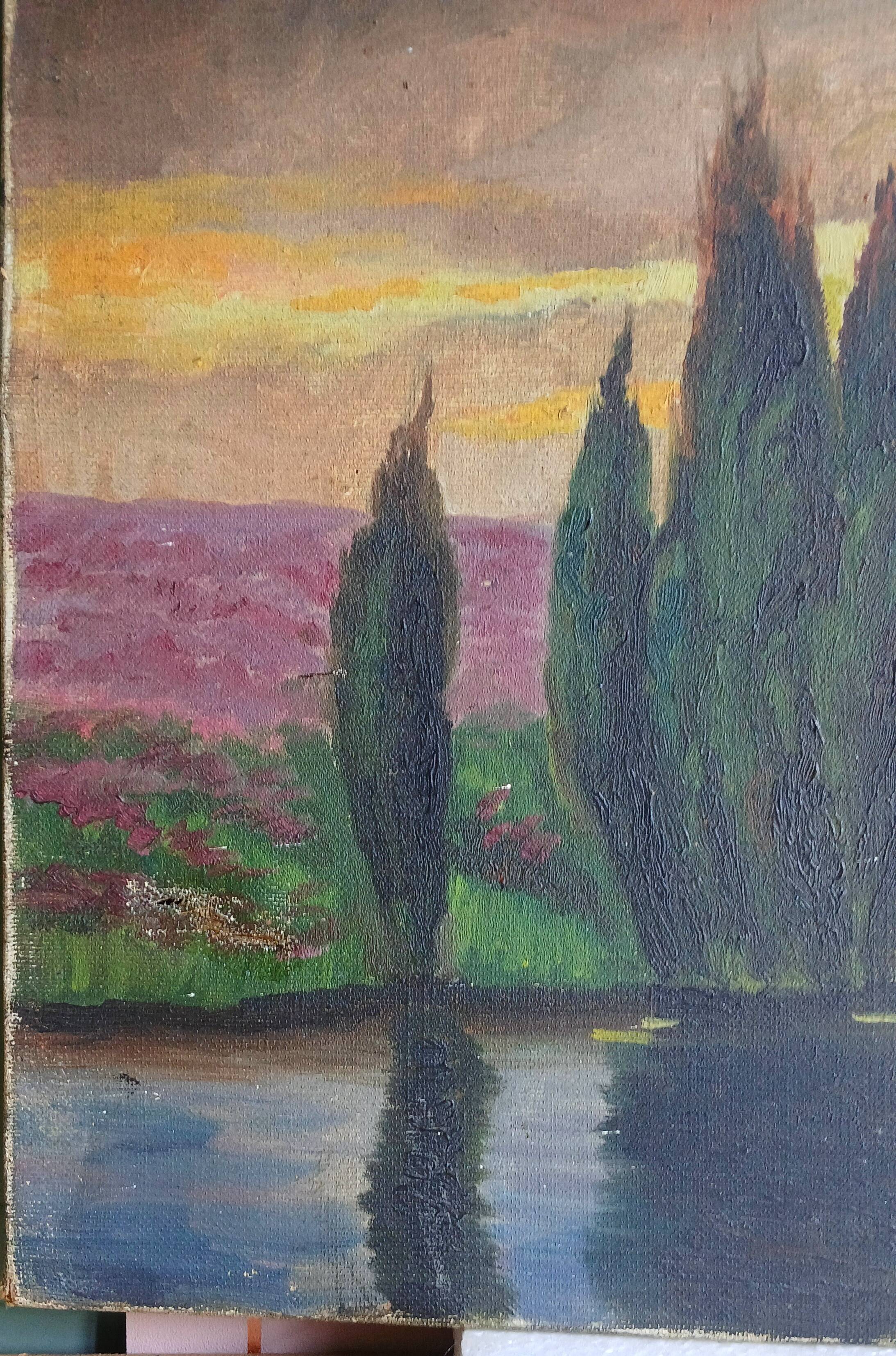 A. Charles 1915, oil on canvas with Flemish inspiration.