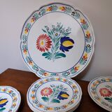 Plat fleuri vintage - faïencerie de Pornic