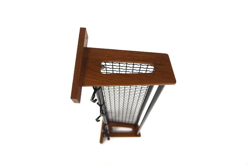 Scandinavian teak and metal coat rack, Sweden, 1970
