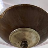 Lampadaire télescopique en laiton avec plateau en marbre travertin rouge, Italie