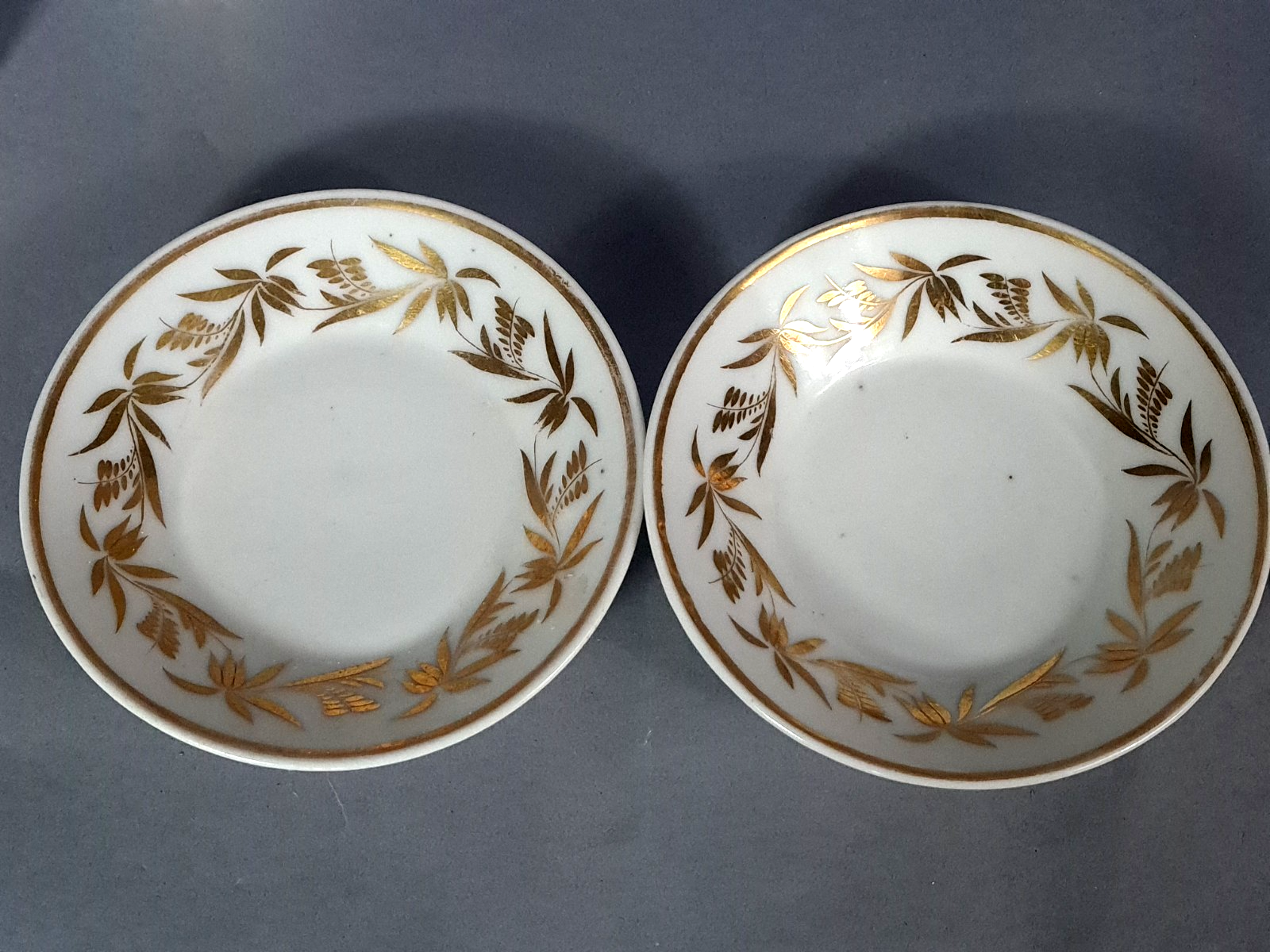 Antique coffee service: jug + 2 cups, old Paris porcelain, 19th century C657