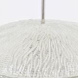 Mid-century Textured Glass and Nickel Kalmar Discus Chandelier, Austria, 1950s