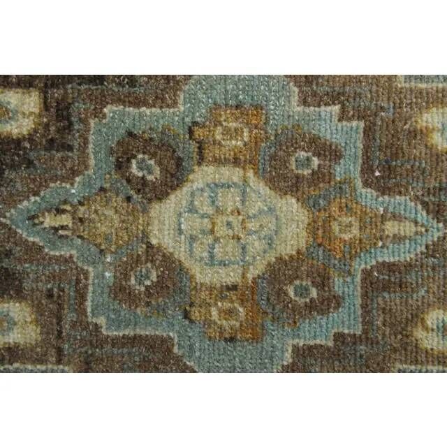 Vintage Turkish Oushak Handmade Wool Cotton Orange Runner Rug 100x358