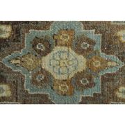 Tapis de couloir vintage turc Oushak fait main en laine et coton orange