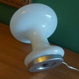 Mushroom lamp peill putzler in white opaline 60'S