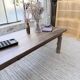 XL farmhouse table in solid oak, brutalist style, 20th century.