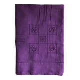 Old linen and cotton sheet iris violet