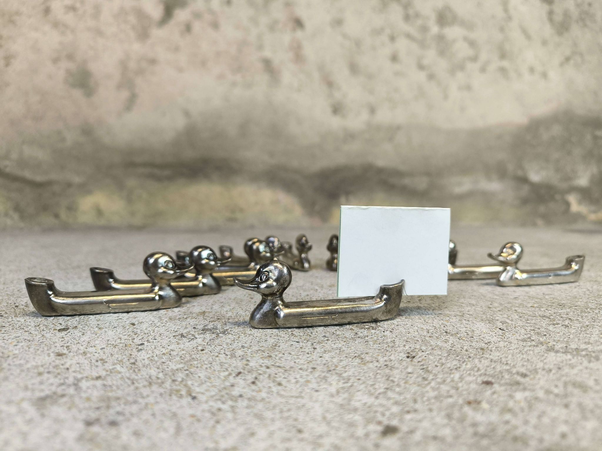 Set of 12 vintage knife rests, place card holders.