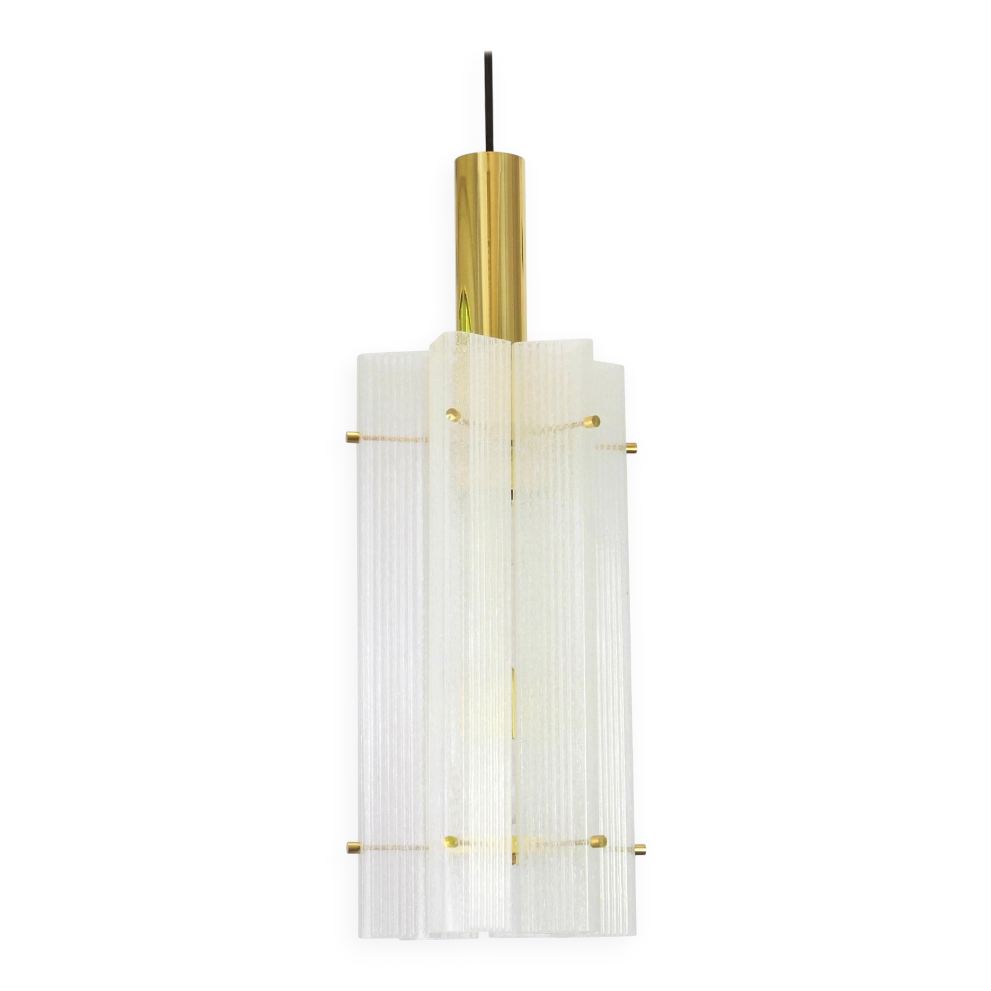 Murano glass ice pendant by Limburg, Germany, 1970s