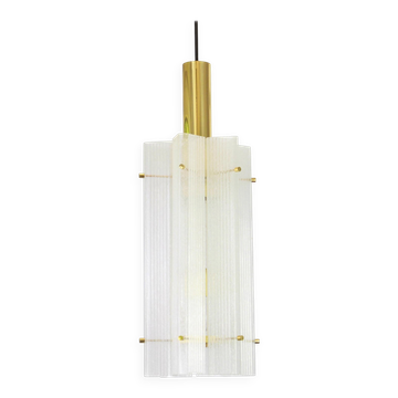Suspension en verre de glace Murano par Limburg, Allemagne, années 1970