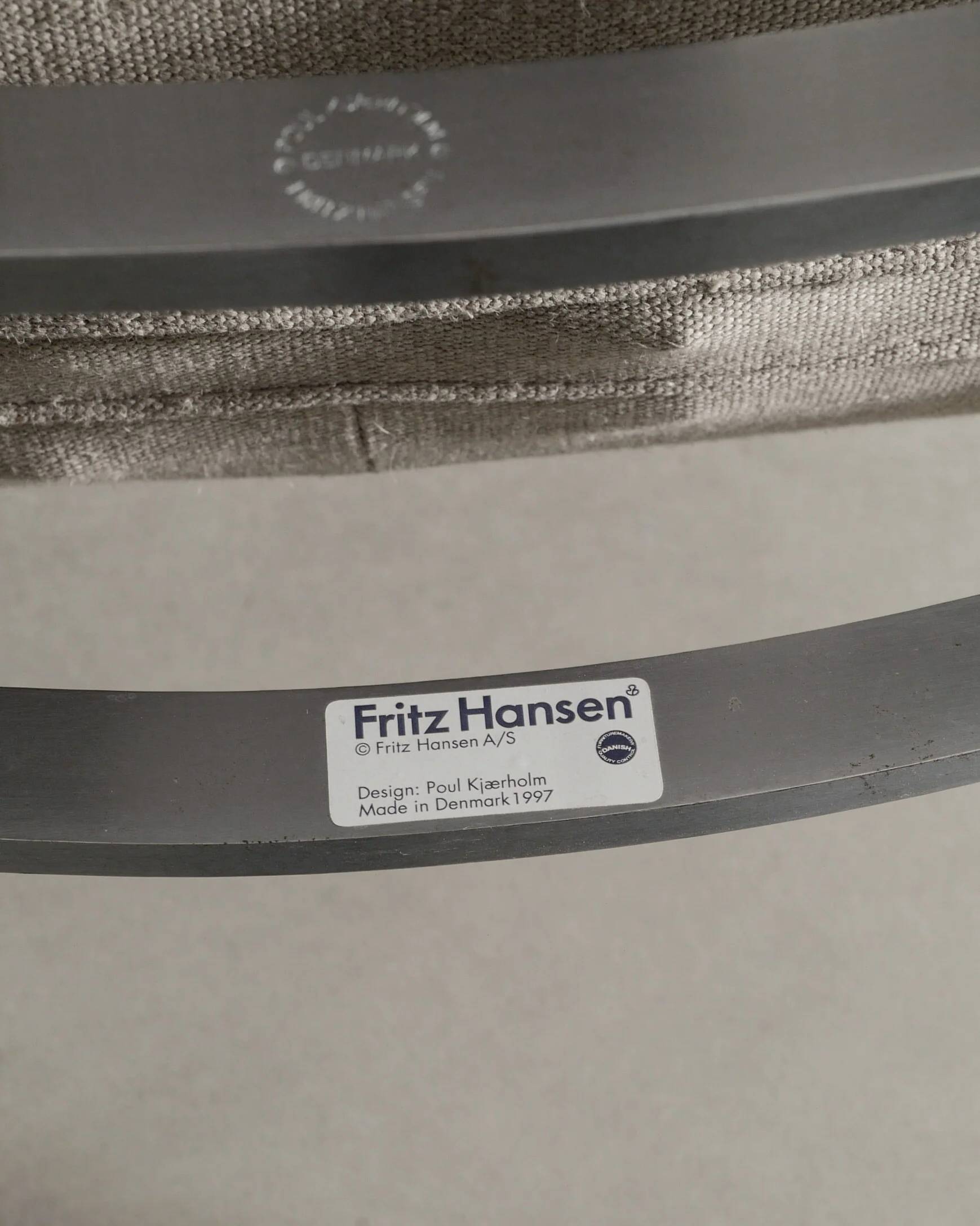 Vintage Danish PK22 Armchairs in Beige Canvas by Poul Kjaerholm, 1990s