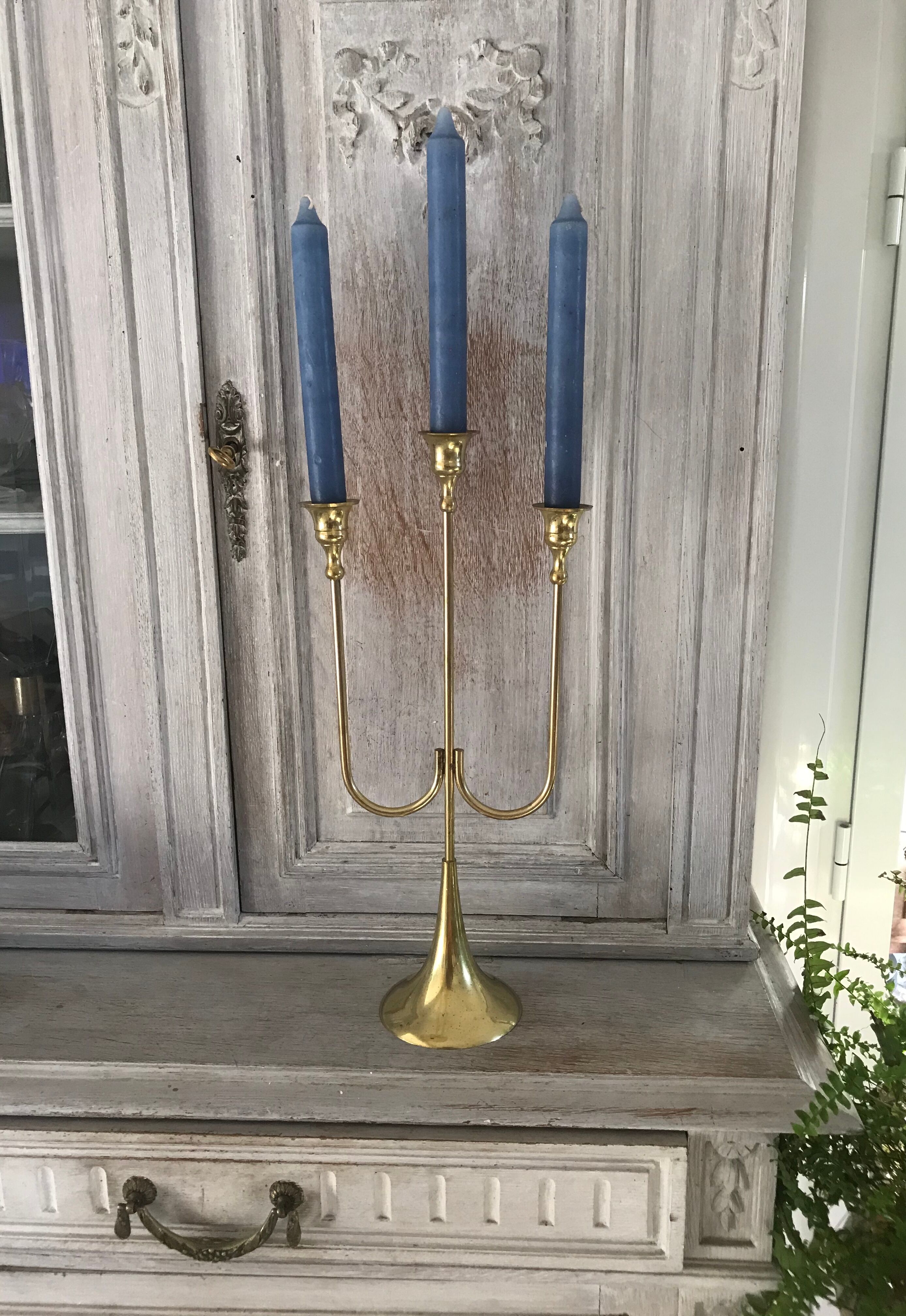 Pair of brass candlesticks