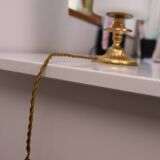 Vintage gold metal opaline lamp