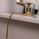 Vintage gold metal opaline lamp