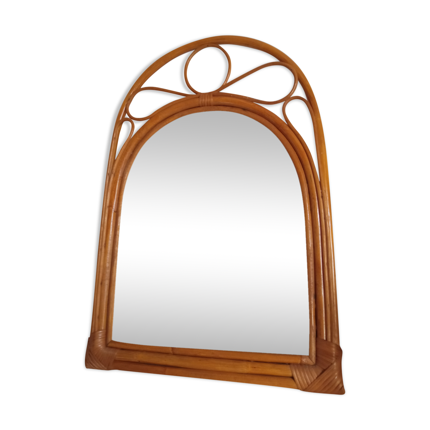 Miroir en bambou vintage