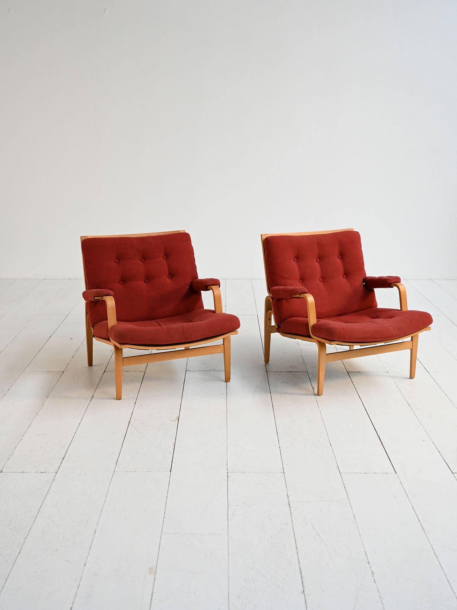 Pair of “Ingrid” armchairs by Bruno Mathsson for Dux, 1960s
