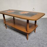 Coffee table 60s-70s scandinavian style tiles vallauris