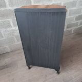 English Chippendale display case 1950s two-tone walnut and black