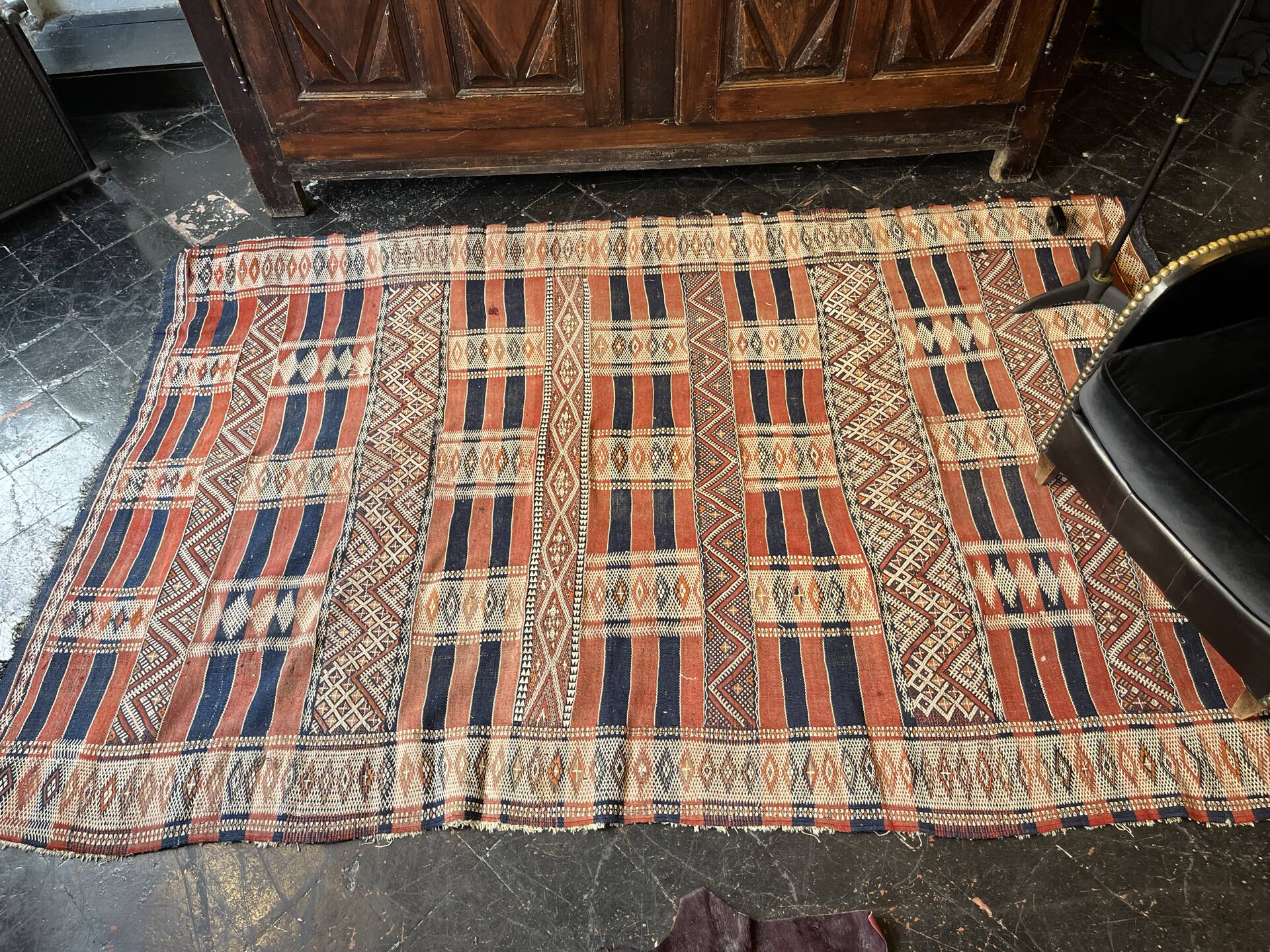 19th-century antique carpet