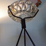 Tripod stand ashtray with vintage top and crystal ashtray