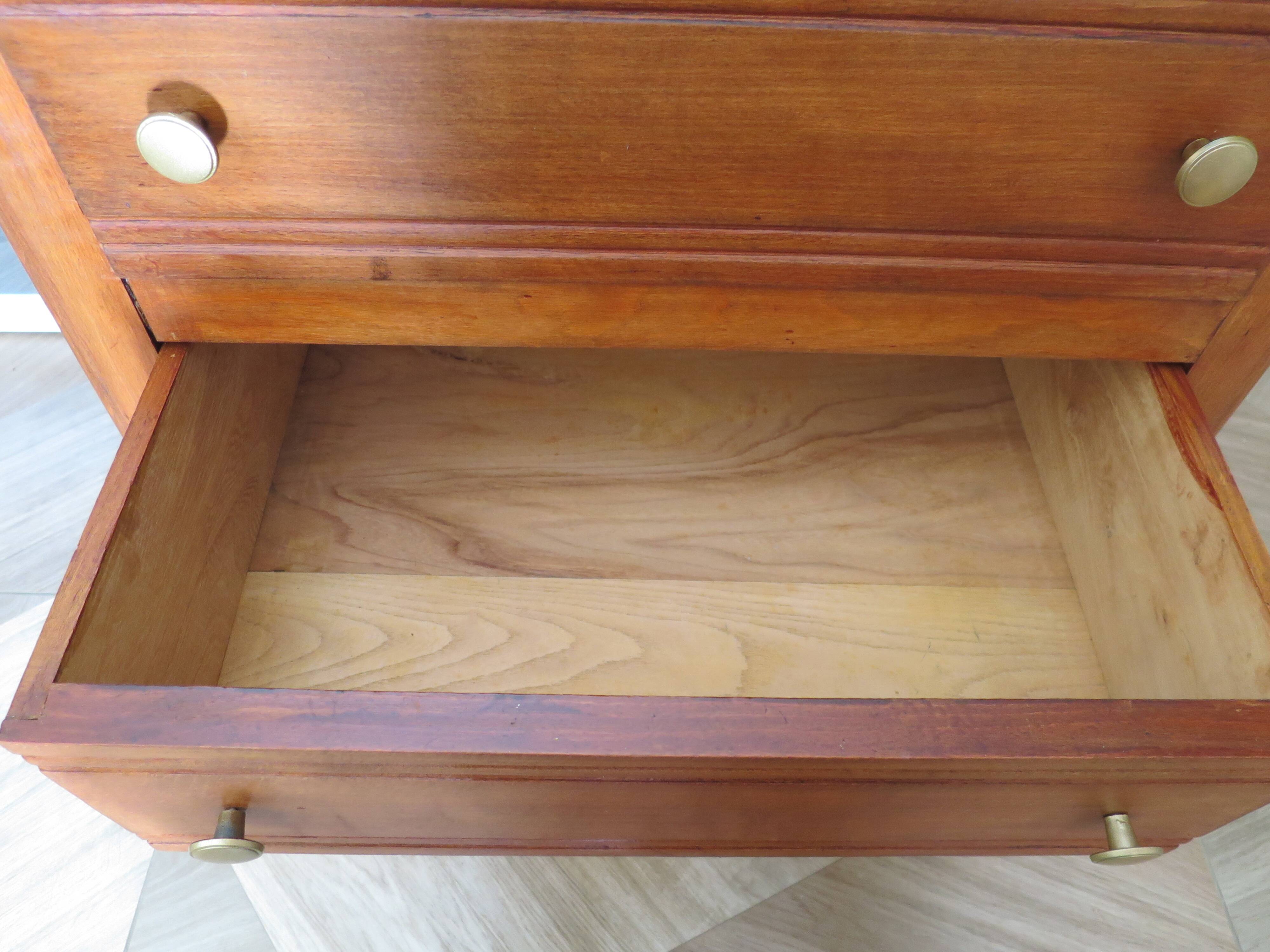 Art Deco chest of drawers in dark wood with 3 drawers, 1950s