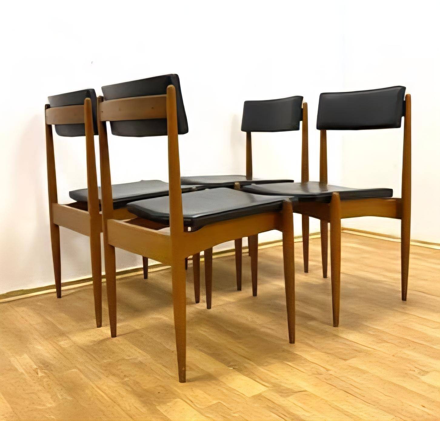 Set of four rare mid-century dining chairs, Denmark, 1970s