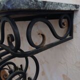 Wrought iron and marble console from the 50s=60s