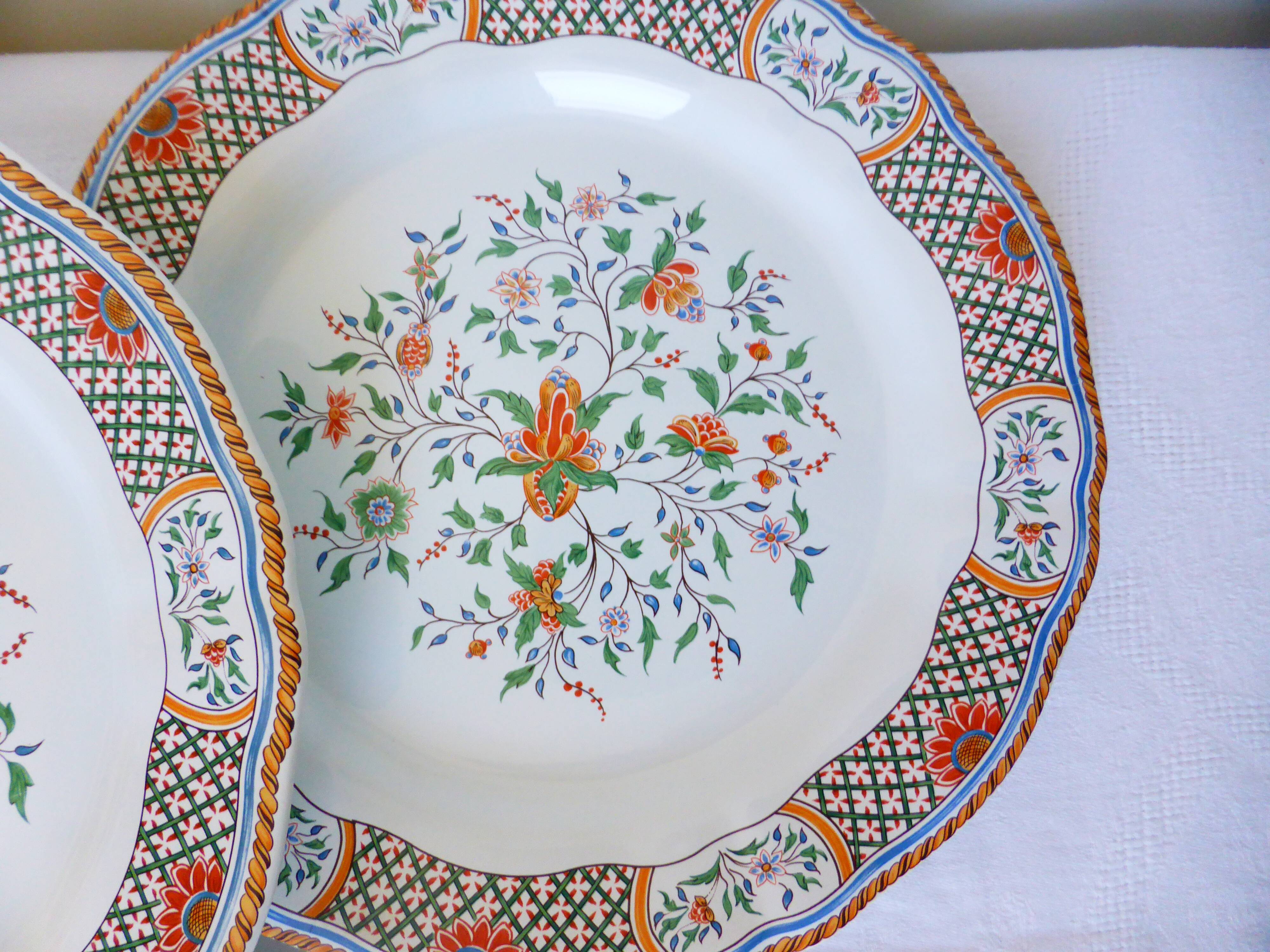 4 flat plates of Gien model Rouen 2106196