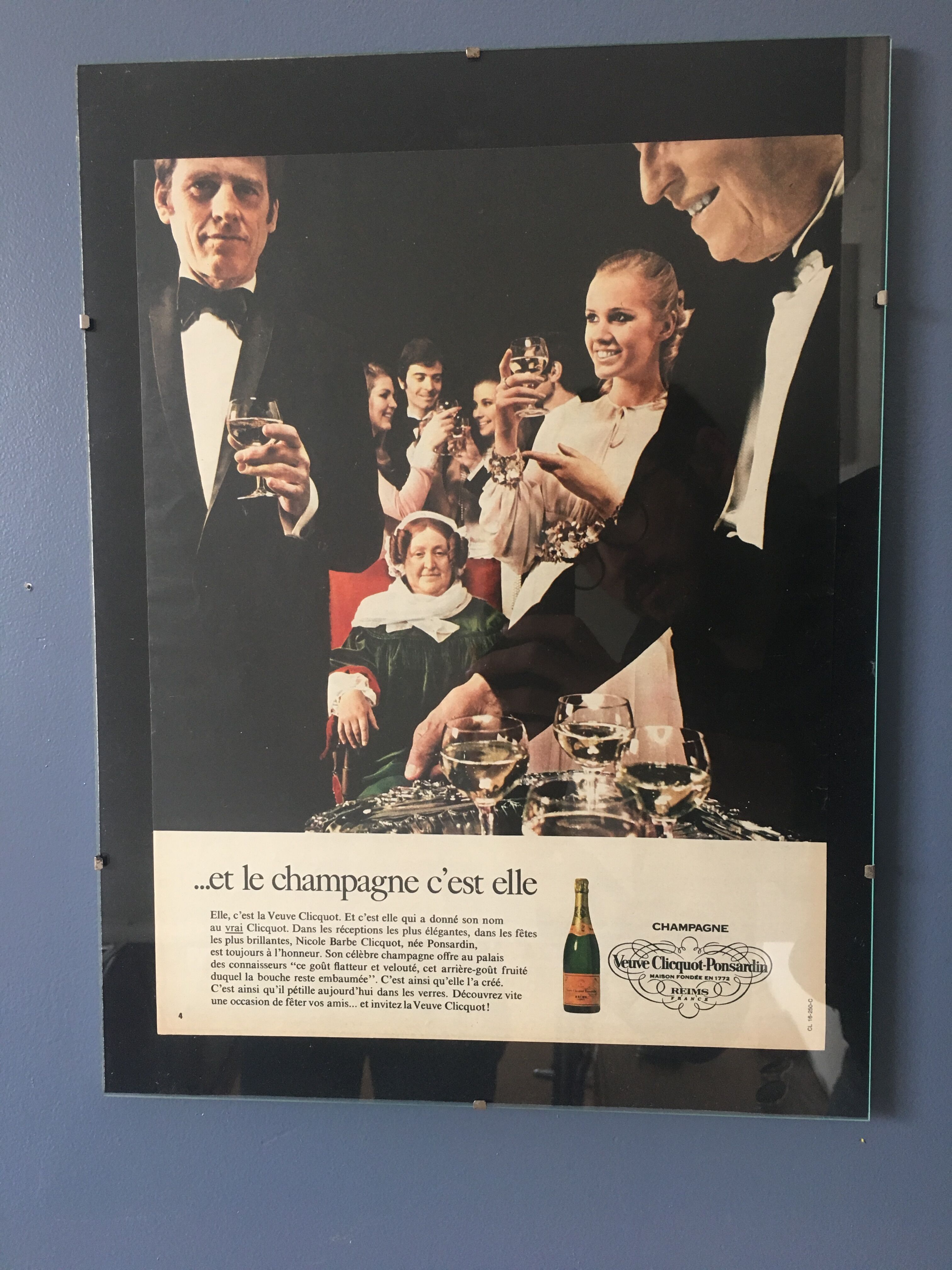 Poster advertising Champagne Veuve Clicquot Ponsardin 1970