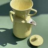 Yellow ceramic Melitta coffee maker and filter holder