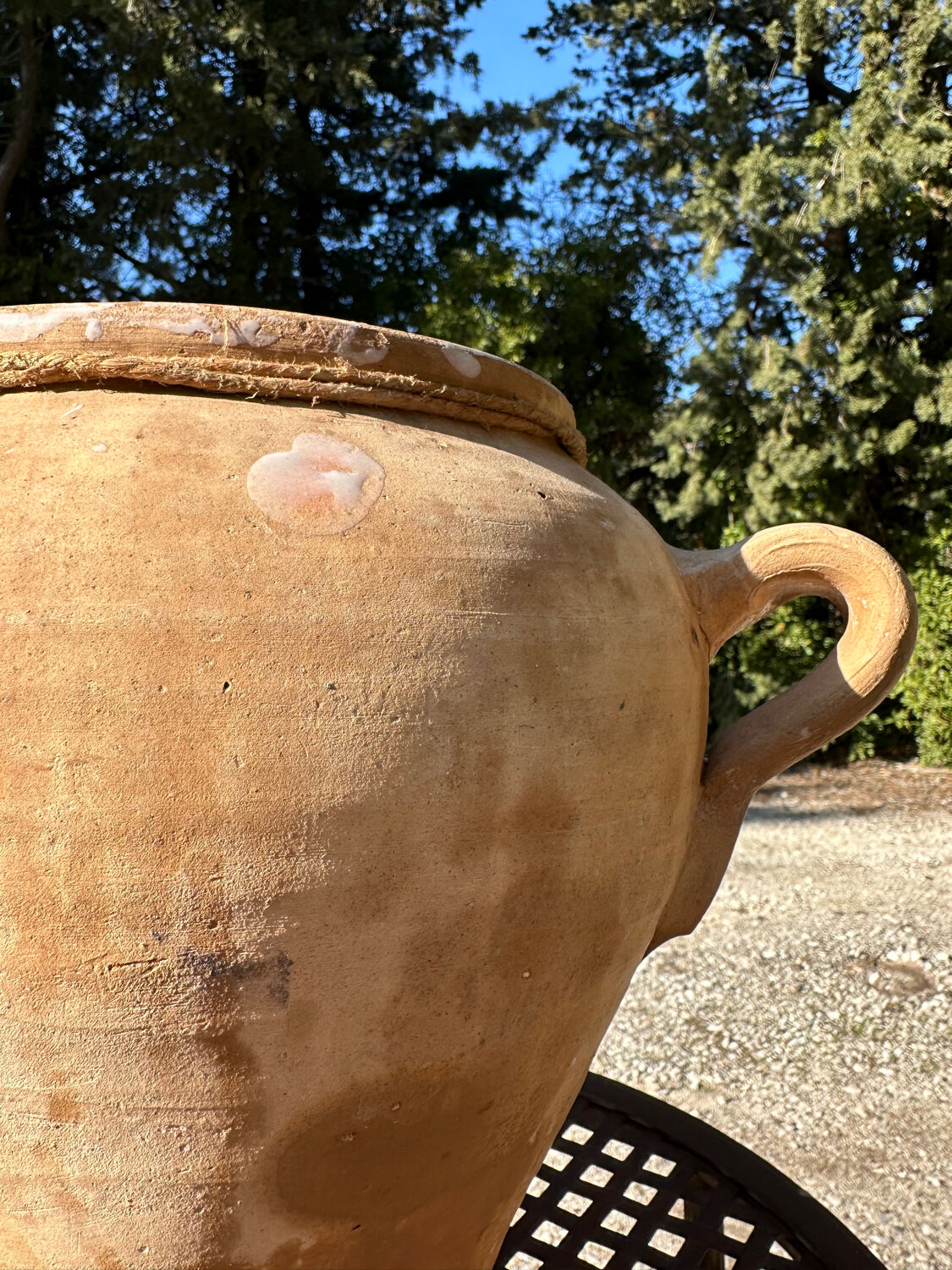 Ancient terracotta pottery jar from the 19th century