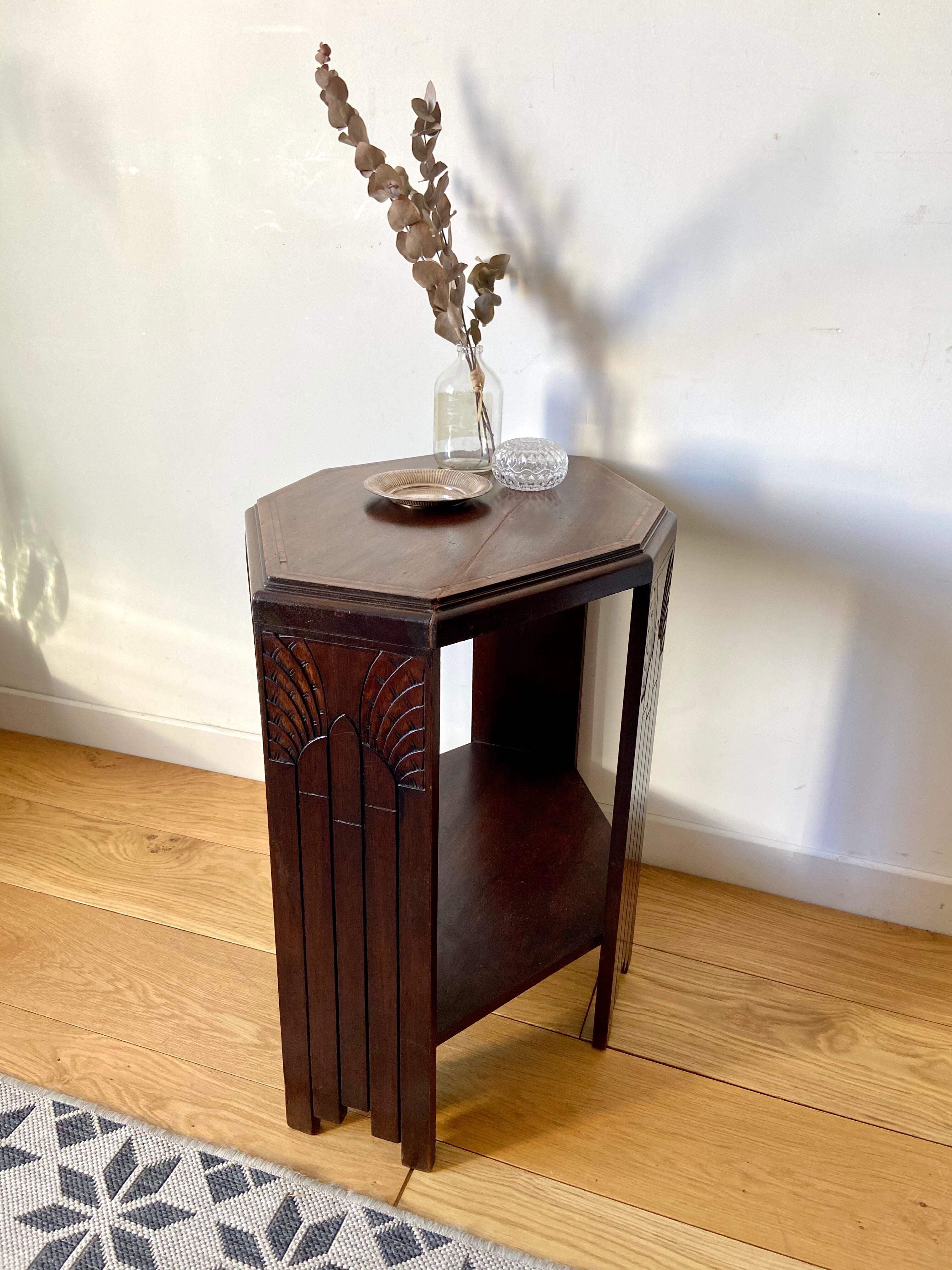 Art deco mahogany side table