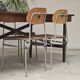 Vintage workshop folding table in oak with a hand-patinated black top.