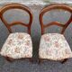 2 chaises louis Philippe bois massif courbé et tissu fleurs