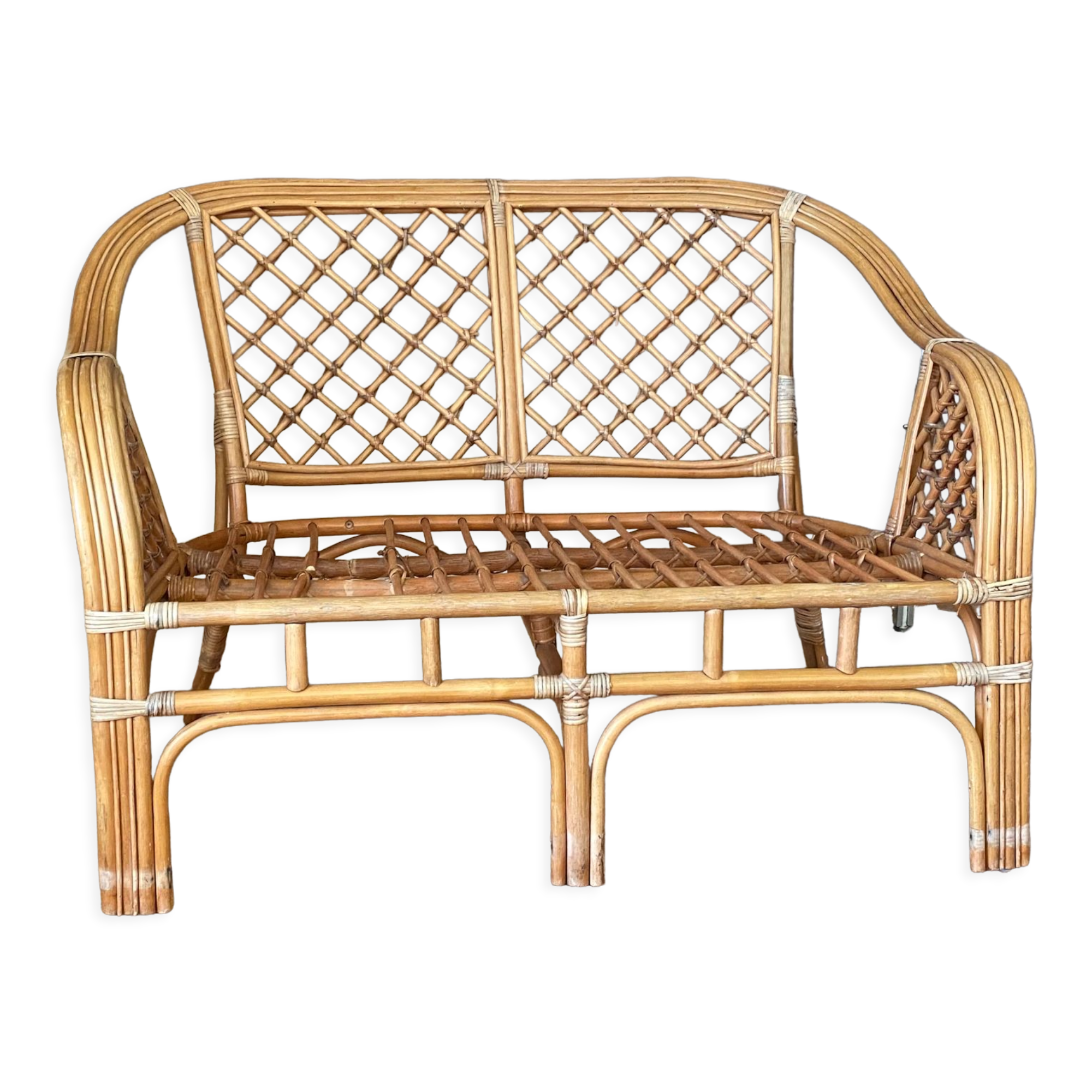 Arched rattan sofa 1970