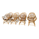 Set of 8 rattan armchairs from the 1960s, France.