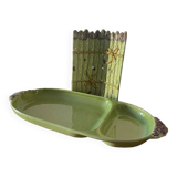 Antique slip porcelain asparagus dishes