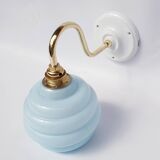 Swan neck and blown glass wall lamp
