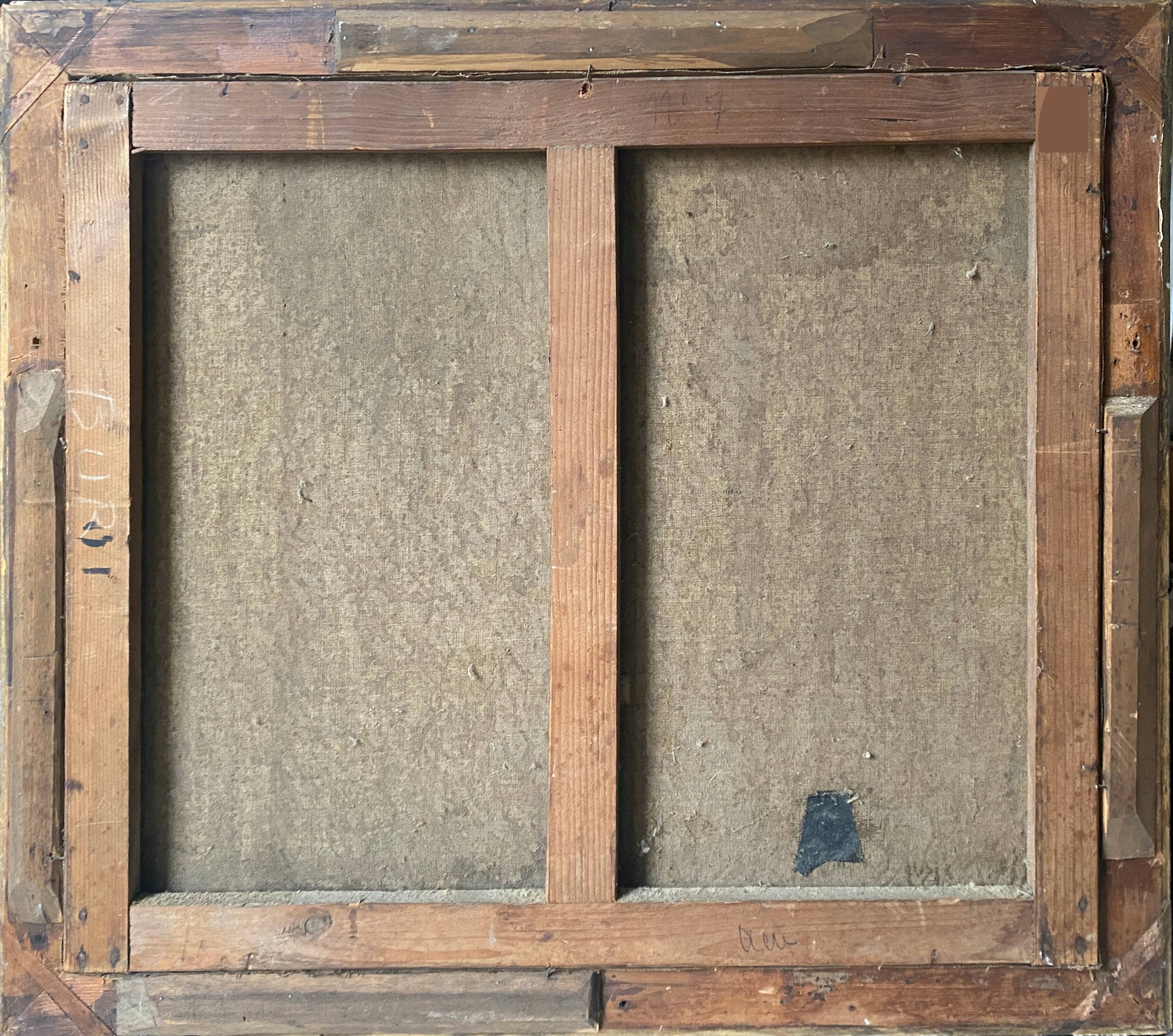 HST painting "Animated landscape at dusk" 19th century