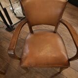 Fauteuil club bridge en cuir bazane
