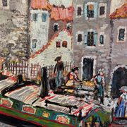 Mireille Richefort. Port du Somail. Oil on board.